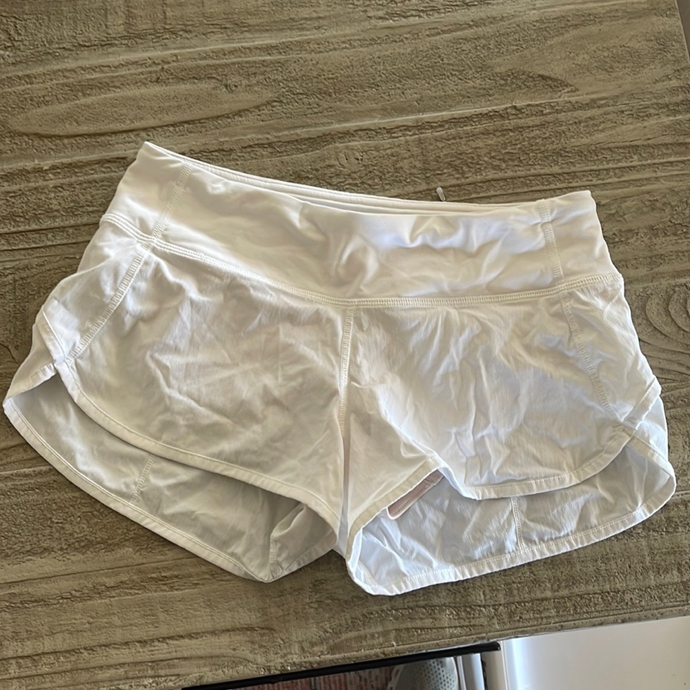 Lululemon White Athletic Shorts